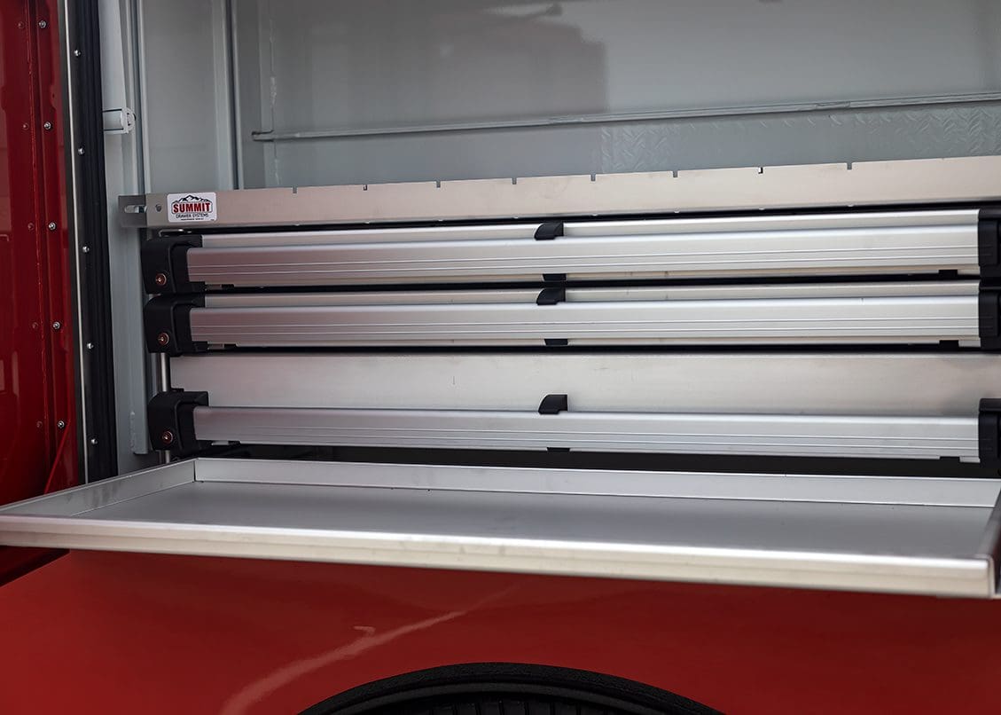 drawer pack slide-out tray